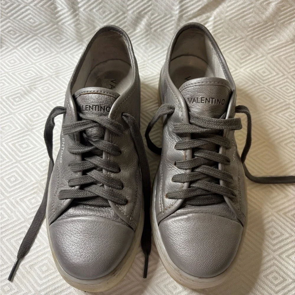 Valentino platform women’s silver Gray Sneakers size 7.5 - Picture 2 of 15